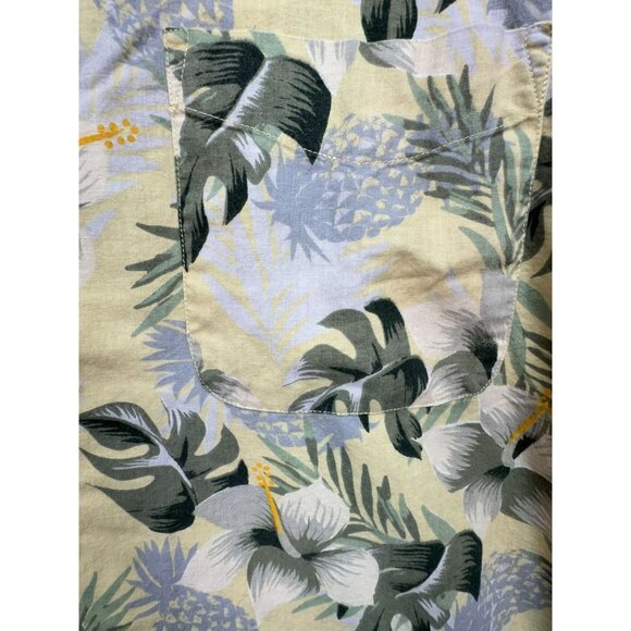 Cherokee Waikiki Hawaiian Button-Up Shirt Size XL Green Short Sleeve Tropical - Picture 3 of 13